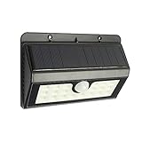 GZCRDZ 20 LED ソーラーライト センサーライト 外灯 人感センサー 屋外照明/軒先/壁掛け/庭先/玄関周りなどのライト 夜間自動点灯 防犯用 (黒い)