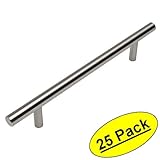 Cosmas 404 – 4snサテンニッケルソリッドスチールConstruction 3 / 8インチスリムラインユーロスタイルキャビネットハードウェアバーPull – 4 "穴中心 – 25パック