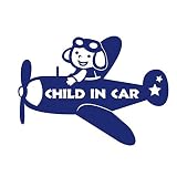 デザイン工房ＳＩＧＮＳ 車ステッカー Child in car 12 綺麗にはがせる 車 ステッカー 飛行機 プロペラ ネイビー