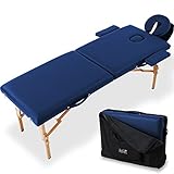 マッサージベッド 折りたたみ 軽量 コンパクトサイズ (保証付き) ブルー