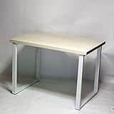 テーブル・デスク 幅100×奥行き65×高さ71cm ホワイト フレーム脚 ホワイト アジャスター付