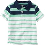 カーターズ Carter's/ ストライプスラブジャージポロ グリーン トップス半袖シャツ 12ヶ月【並行輸入】