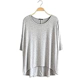 (マーシェル) Marshel マタニティ トップス カットソー らくちん ロング丈 デザイン ゆったり 産前 産後 長く使える 妊婦服 ライトグレー