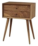 引き出し付サイドテーブル ウォルナット材 ST209533