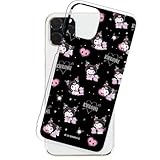 SmaSmaSweets ハードケース For Galaxy A41 SC-41A カバー [デザイン:3.Nightパターン(BK)/クリアケース] クロミ クロミちゃん グッズ バク サンリオ ライセンス品 ギャラクシーa41 互換性