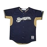 Mil Brewers Braun # 8 Majestic YouthアスレチックDri - Fit Baseball Jersey