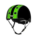 MelonHelmets(メロンヘルメット) 幼児・キッズ用軽量ヘルメット M-Lサイズ 52-58cm [マグネット式バックル、ダイヤル式アジャスター] ダブルグリーンブラック