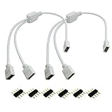 DODOLIGHTNESS 2PCS/Lot 1 to 2 Ports Female Connection Cable 4 Pin Splitter for LED Color Changing St
