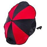 Altabebe AL7001-23 Universal Stroller Umbrella Anti-UV 50 Plus (Black/Red) by Altabebe