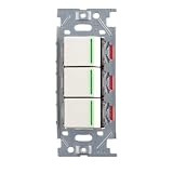 スガツネ工業 ガイドランプ付埋込トリプルスイッチ AC125V 15A ピュアホワイト PXP-J-NKW03009-PW