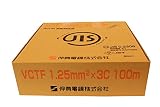 伸興電線 ビニルキャブタイヤ丸型コード VCTF 3芯 1.25SQ 灰 100m