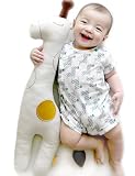 STOLLEEN キリン オーガニック リネン コットン ぬいぐるみ かわいい 抱き枕 ギフトパック グリーティングカード 手縫い 毛皮なし ぬいぐるみ 洗える 25インチ