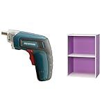 『電動ドライバー 充電式 RD110-G グリーン』と『カラーボックス 2段 幅41.5×奥行29×高さ59.5cm パープル/オフホワイト CX-2』のセット