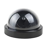 uxcell Dummy Fake Surveillance Security CCTV Dome Camera Indoor Outdoor with Red LED Light Detection