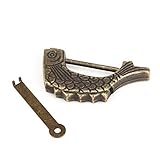 BQLZR 1.3 X 0.65 "ヴィンテージブロンズ魚Gardenロック南京錠ジュエリーボックス