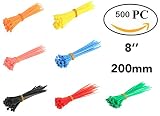 Nylon製 ナイロン結束バンド(耐候性タイプ) ケーブルタイ 4*200MM 500本入 混合色 (200MM)