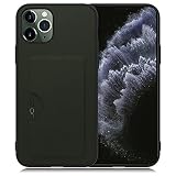 LOOF SKIN SLIM-SLOT レザー カード収納 スマホケース for iPhone 11 Pro 用 ケース カバー 背面 ストラップホール カードポケット シンプル 耐衝撃 薄型 軽量 leather [エバーグリーン]