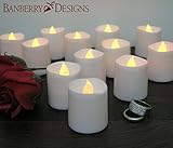 LED Lighted Flickering Votive Style Flameless Candles - Banberry Designs - Box of 12 - Wedding Decor