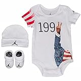 NIKE(ナイキ)エア・ジョーダン 0-6months 1992 RETROピュアゴールド半袖ボディスーツ超豪華3点セット [並行輸入品]