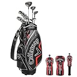 キャロウェイ (Callaway) クラブセット メンズ X HOT 21 (11本セット, キャディバック, ヘッドカバー 付き) カーボンシャフト ブラック