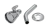 T&S Brass B-1090 Shower Head With Adjustable Ball Joint, 1/2-Inch Npt Male Arm and Adjustable Flange