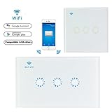 ソニーmdr7506 WiFiスイッチ、スマートライフ1 /2 /3ギャングライトスイッチタッチパネルwith RFワイヤレスリモートスイッチSticking On壁Works with Alexa 