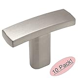 Cosmas ® 2363snサテンニッケル微妙なアーチキャビネットハードウェアハンドルノブ1 – 7 / 16 "全体長 – 10パック