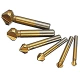 ブランドの新しい6pcs/set3フルート硬い金属チタン3hssエンドミルを面取りエッジ面取りカッタービットドリルビット皿セット