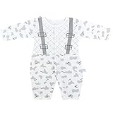 Baby Boys Organic Cotton Bamboo Fibre Baby Grow Romper Sleep Suit Size 80cm-Grey by Aivtalk