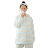 [アビコ]ABICO マタニティ 冬 可愛い フランネル 授乳パジャマ ボーダー柄 授乳服 授乳口付き 前開き ウエスト調節 あったか 厚手 部屋着 産前 産後 ルームウェア 上下セット