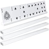olnamo アクリルカードスタンド 34cm ホワイト ４本セット トランプ カードゲーム (４本セット, ホワイト)