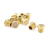 uxcell 空気圧マフラー　サイレンサーブラス　ブラスマフラー　PTオス型　ノイズ　吸収　10個入り