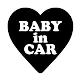 ハート型 Baby in car カッティングステッカー ブラック 黒
