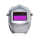 SERVORE 4000V 自動 遮光 溶接面 オート リフト オート暗く 溶接 ヘルメット シェード (海外直送品) (Silver)