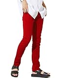 インプローブス チノパン ストレッチ スリム スキニー カラーパンツ メンズ レッド L サイズ