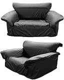 1人掛けソファ　イヴ　合皮レザー　ブラック