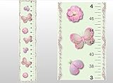 おもちゃ Growth Chart Butterfly Flower Ladybug Dark Pink Green Pink Wall Decals Vinyl Sticker Kid Height