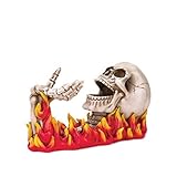 Koehler Home Kitchen Decorative Gift Flaming Skeleton Skull Figurine Wine Bottle Holder [並行輸入品]