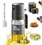 オリーブオイルスプレー 料理用 耐熱ガラス製 250ml (グレー) 調味料スプレー 片手操作 防水仕様 しょうゆ・各種オイル対応 (1個) [並行輸入品]