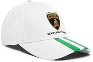 オートモービル ランボルギーニ スコアドラコルセ 公式 ベースボール キャップ ストライプ/ホワイト