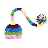 Zhhlaixing ベビー服 Newborn Baby Boys Girls Photography Prop Colorful Warm Beanie Knit Hat Cap With Long