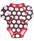 北欧ベビー服 長袖 ロンパース ボディスーツ オーガニックコットン 秋冬 ラグラン Maxomorraマクソモーラ Polkadot Brown (74/80)