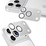 NIMASO カメラフィルム iPhone 17 Pro 用 カメラ保護 レンズカバー 9H硬度 全面保護 黒縁あり 露出オーバー防止 強化ガラス 指紋防止 高透過 防塵 貼り付け簡単 いPhone 17 Pro 専用 カメラ保護フィルム 2枚入り シルバー DCM25J1969