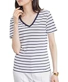 [ロペ] Tシャツ 【PETIT BATEAU (プチバトー) VネックTEE レディース シロサブ (12)