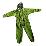 Fityle 養蜂ジャケット　ベール付き　L/XL/XXL　全身　プロ保護服　コットン生地　グリーン　伸縮性 - XL