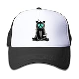 キッズ メッシュキャップ 通気性 大人気 登山 メッシュハット パンダ 紫外線防止 帽子 カジュアル ストーリート系ブラック プリント付き 無地