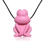 Siliconies Froggy Pendant - Silicone Necklace (Teething/Nursing/Sensory) (Pink) [並行輸入品]