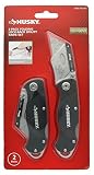 ハスキーFolding sure-gripロックバックナイフユーティリティナイフマルチパック2 xハスキー、2 x使い捨て/リバーシブルブレード)