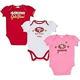 Gerber Childrenswear San Francisco 49ers 2018 Girls 3 PK。ボディスーツ 6-12 Months