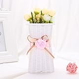 TOPmountain 農家スタイルミニリユース プラスチックウィーブ 花器 繊細に設計花瓶 3色 家の装飾